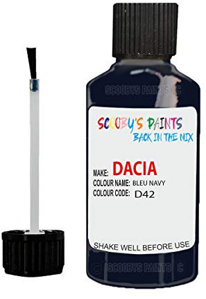 SCOOBYS PAINTS BACK IN THE MIX Compatible with Dacia Car Touch Up Paint Colours (Bleu Navy (Blue) Compatible with Dacia D42)