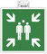 Exacompta - Réf. 67005E - 1 panneau adhésif Point de rassemblement - En PVC traité anti-dérapant et résistant aux UV - Dimensions : 20 x 20 cm - Coloris vert et blanc