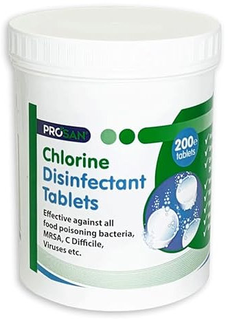 Prosan Chlorine Disinfectant Tablets Fast Acting Fast Dissolving 200 per Tub x 2