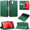 Mobile Stuff Case Compatible With iPhone 12/12 Pro - [6.1 Inch] 2020 Leather Wallet Book Flip Folio Stand View Case for iPhone 12 (6.1) 5G 2020 (Dark Green)