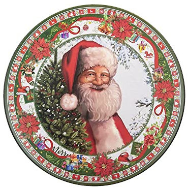 Blanc Mariclò CLAYRE E EEF Set 6 sottopiatti Natalizi con Stampa di Babbo Natale Ø33xH1cm