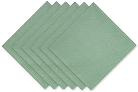 DII Solid Pastel Napkin Set Cotton, Machine Washable, 20x20 Inch, Jadeite, 6 Count