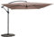 Oviala Parasol déporté 3x3m et 4 Dalles à lestées Aluminium Taupe