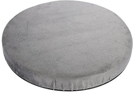 Drehbares Sitzkissen Schwamm-Fleece bequem Schmerzlinderung, Sitzkissen Auto-Drehkissen rutschfeste Unterseite, 39 cm Durchmesser, Grau