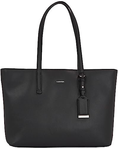 Calvin Klein Damen Tote Bag Tasche Shopper Mittelgroß, Schwarz (Ck Black), Onesize