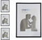 Relaxdays 24 x Bilderrahmen, Din A4, Passepartout 15x20 cm, Glasscheibe, Fotorahmen zum Stellen & Hinhängen, Rahmen, schwarz