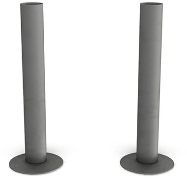 UK Radiators Natural Pewter Radiator Pipe Sleeve - Matte Natural Pewter Finish - 130mm Brass Pipe Sleeves - Perfect Addition to Any Interior Design