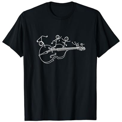 Kontrabass tanzende Stockfigur Kontrabass Musiker T-Shirt
