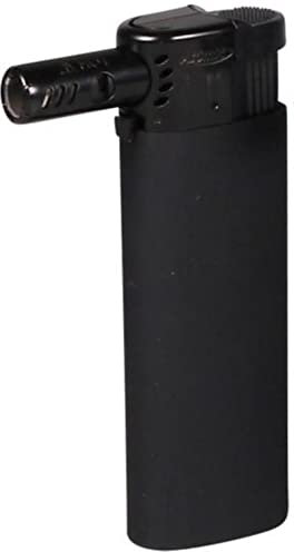 Atomic Mehrweg Feuerzeug 1er Jet Burner Micro/Schrägflamme (Schwarz)