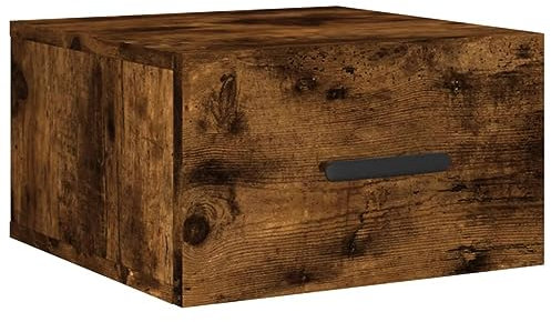 vidaXL Wand Nachttisch, Nachtschrank mit reichlich Stauraum, Hängend Nachtkommode Nachtkonsole, Wandschublade Wandregal für Schlafzimmer, Räuchereiche
