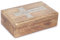 Ajuny Handgefertigte Dekorative Schmuckschatulle aus Holz Französisches Seilkreuz Design Mehrzweck Schatztruhe Aufbewahrungs Organizer Schmuckandenken Uhrenboxen Geschenke – 8x5 Zoll
