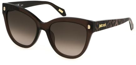 Just Cavalli SJC043 0AAK Marrone Trasparente Lucido Sunglasses Woman Acetate, Butterfly, 55