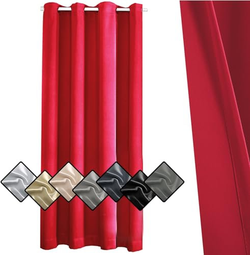 Sichtschutz Gardinen 213x132cm, Wohnwagen Gardinen, blockieren Sonnenlicht und schädliche uv Strahlen für Schlafzimmer Gesund Wohnen,Rot 1 Stück (HöhexBreite)
