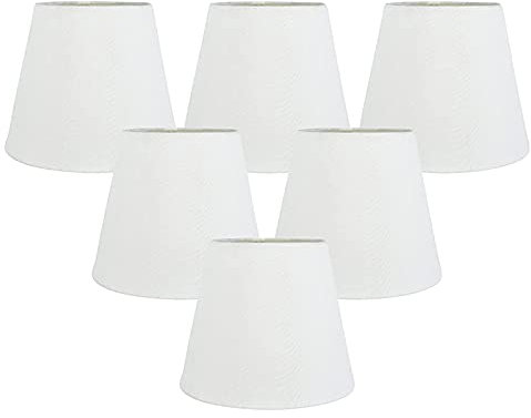 Giilayky Ensemble de 6 Pinces en Tissu Blanc sur Les Abat-Jours de Lustre, Remplacement pour la DéCoration de du Lustre de la Lampe Murale E14