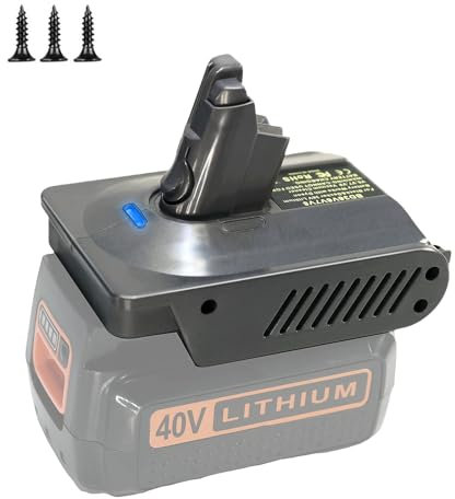 JANRI battery adapter for Black&Decker 36V Battery BL2536 BL2036 BL1536 BL1336 BL20362,convert to for Dyson V6 V7 V8V series Vacuum Cleaner (Adapter Only)