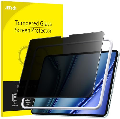 JETech Privacy Screen Protector for iPad Air 11-Inch M3/M2 (2025/2024) with Easy Installation Tool, Anti-Spy Tempered Glass Film, 1-Pack