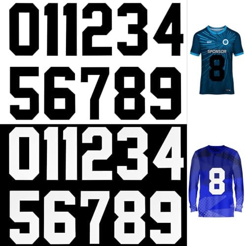 22 Piezas Números Termoadhesivas para Ropa Planchar 0 al 9 Números de Transferencia de Calor Parches Ropa Termoadhesivos Grandes Uniforme del Equipo Camiseta Fútbol Baloncesto (8 Pulgadas)