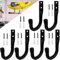 HEKOBAG 6 Pack Garage Hooks, Utility Ladder Hooks Heavy Duty J Utility Hangers Wall Mounted Steel Storage Hanger for Garage Storage, Sheds Organizer, Garden Tools, Gym Sports Equipment (11 x 9cm)