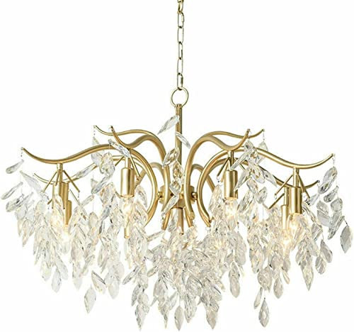 Modern Pendelleuchte Regentropfen Ast Fransen Kronleuchter Moderne Luxus K9 Kristall Pendelleuchte Hängende Kette Einstellbare Beleuchtungsleuchte for Wohnzimmer Schlafzimmer Restaurant(9 lights)