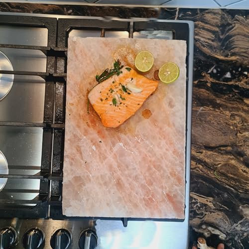Himalaya - Placa de sal para cocinar, placa de cocina, piedra para barbacoa, plato para barbacoa, servidor de salt Range Pakistán (rectangular)