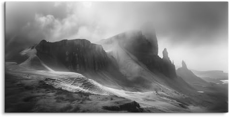 Paul Sinus 120x60cm Wandbild auf Leinwand Atemberaubende Landschaft Felsformation in Schwarz-Weiß Natur