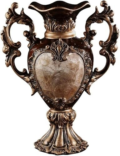 KJHONG Große Vase im europäischen Stil, Vintage, kreativ, handgefertigt, Muschelvase, Kunstharz, für Wohnzimmer, Esszimmer, Tisch (klein)