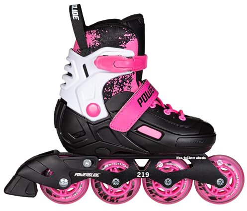 Powerslide Kinder Inline Skate Khaan Magic Pink verstellbare Inlineskates – Größenverstellbare Inliner für Mädchen in versch. Größen 27 bis 42 -Inlineskate in pink