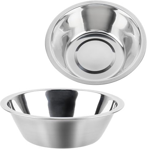Cxryrzhe 2 Pack Thick Stainless Steel Dog Bowls Food Grade Safe Pet Cat & Dogs Feeder Bowls and Water Bowls Easy to Clean (17.5cm)