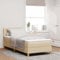 vidaXL Boxspringbett Mit Matratze Creme Knopf-gefüllt 100X200 cm Stoff Modernes Design Für Erwachsene Holzbeine Einfache Montage Und Komfortmatratze. Schlafzimmermöbel Boxkissen Gestell Topper Schaum