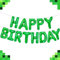Nine San Pixel Happy Birthday Luftballons Green Letters Gamer Banner Folienballon Spiel Luftballon Geburtstag Deko