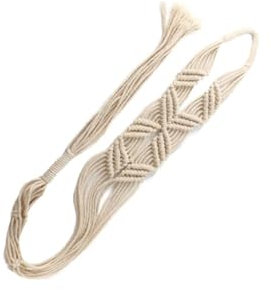 Toyvian 1 PC Macrame Plant Hanger Handmade Cotton Flower Pot Holder for Use Wall Mounted Hanging Planter Net for Balcony Gardens Home Decor Beige Braided Rope