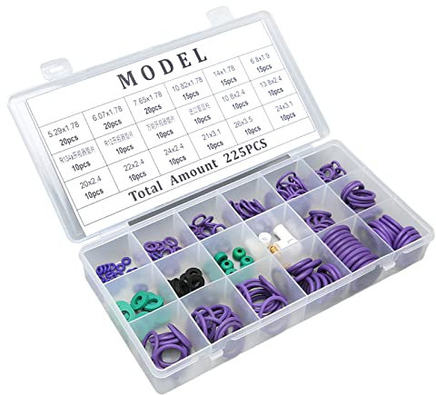 225pcs Auto Klimaanlage O Ring Seal Set Kit -Sortiment mit 14 Größen Waschmaschinenabstand