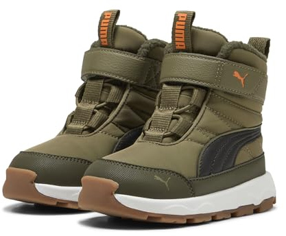 PUMA Kinder Evolve Stiefel 24, Olive Black Orange Glo Green