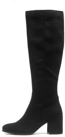 Lilley Womens Black Heeled Knee High Boot