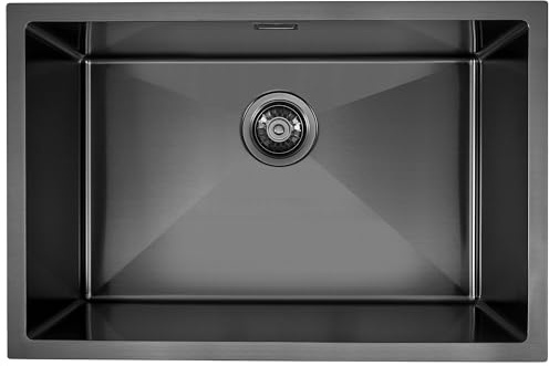 686mm Rose Gold Kitchen Sink - 304 Stainless Steel Undermount Sink - 68.6x45.7x25.4cm Extra Deep Single Bowl - Copper Finish Anti-Scratch Sink with Waste Kit & Overflow - Fits 800mm Cabinet