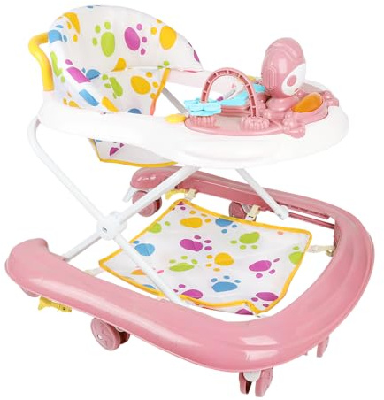 Belfoyer Lauflernhilfe Baby 3in1, Faltbarer Lauflernwagen ab 6 Monate mit höhenverstellbarem Sitz, Musik- & Licht-Aktivitätscenter, Gehfrei Baby mit Rollen & Bremsfunktion-WX38502