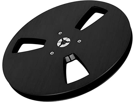 Ejoyous 7-Zoll-Leerbandspule aus Aluminiumlegierung, Universelle Aufwickelspule für Reel-to-Tape-Aufnahmen mit 3-Loch-NAB-Flansch, Ideal für Benutzer von Vintage-Geräten (BLACK)