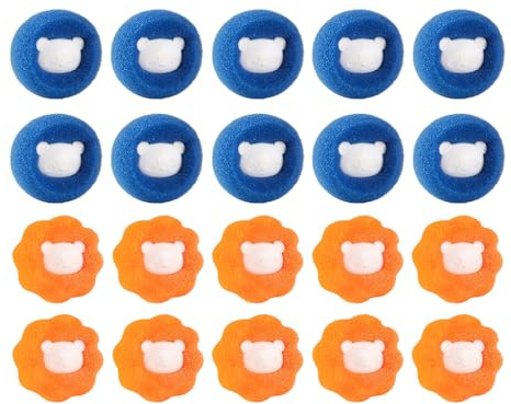 Abiyou 20PCS Attrape Poils Machine a Laver, Boule Anti Poils Machine a Laver, Anti Poil Machine à Laver, Anti Poil Machine à Laver Réutilisable, Balle de Lavage Anti Poils, pour Vêtements, Literie