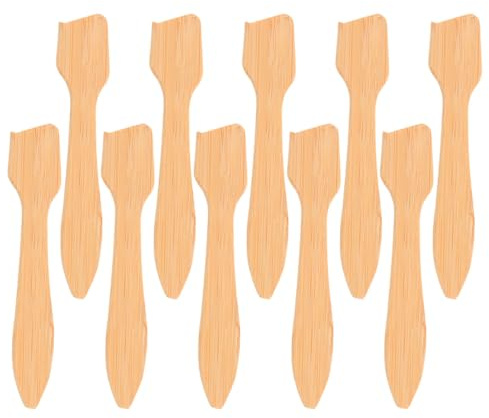 Operitacx Bamboo Cosmetic Spatula Set Lightweight Wooden Skin Care Spatulas 10pcs with Elegant Design for Even Application Cream Mixing and Facial Skincare