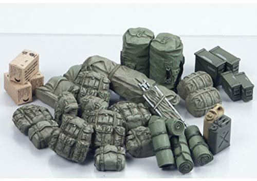 TAMIYA 35266 1:35 Diorama-Set US Militär Zub. Modern, Modellbausatz,Plastikbausatz, Bausatz zum Zusammenbauen, detaillierte Nachbildung, Gold