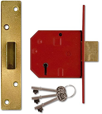 Union Locks 2134E 5 Lever BS Mortice Deadlock 79.5mm - Brass Finish (Visi Pack)