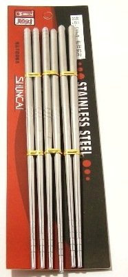 3 paires de baguettes - 22,5 cm - inox