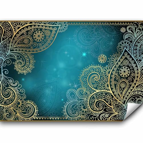 murando - Vlies Fototapete 400x280cm Foto Tapete Schlafzimmer Wohnzimmer Vliestapete XXL Motivtapeten Bildtapete 3d Effekt Wand Dekoration - Orient Ornament bokeh grau blau türkis f-A-0146-a-b