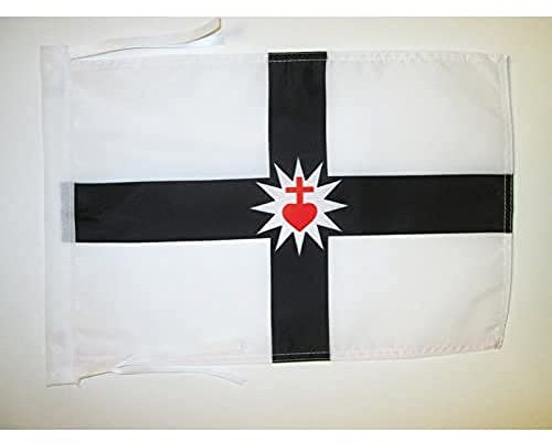 BANDIERA VANDEA MILITARE 45x30cm - BANDIERINA GUERRA DI VANDÉE - CHOUANS 30 x 45 cm cordicelle - AZ FLAG