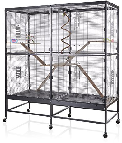 Montana Cages | Nagervoliere, Nagerkäfig XXL Sevilla 150, 6 Lenkrollen, für Ratten & Degus, der Rattenkäfig, Nagervoliere, Deguvoliere, AVILON Pulverbeschichtet, Antik Edition, ca. 150 x 65 x 161 cm