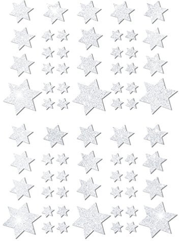 Oblique Unique® Weihnachts Sterne Sticker Aufkleber - Deko Weihnachten - Farbe wählbar (Weiß)