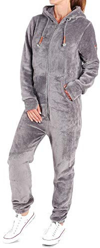Finchgirl F2001 Damen Jumpsuit Teddy Fleece Dunkelgrau Gr. L