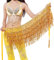 Wuchieal Pailletten Glitzer Rock - Bauchtanz Kostüm Mit Quaste Hüfttuch - Festival Kleidung Outfit Gürtel (Gold, One Size)