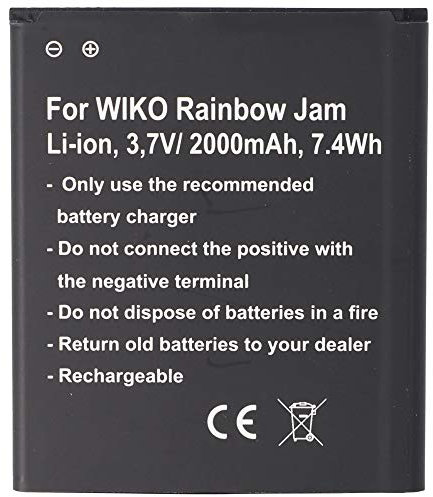 Batería Compatible con Wiko Rainbow Jam, Wiko Rainbow Jam 4G, batería 5222, 60,2 x 70,0 x 4,7 mm