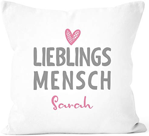 SpecialMe® Kissen-Bezug Lieblings-Mensch mit Namen Kissen-Hülle personalisierte Geschenke Dekokissen weiß Unisize